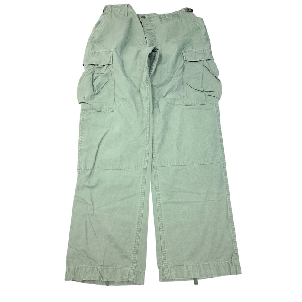 Vintage Military Cargo Pants Mens Medium Regular Olive Green Ripstop Cotton BDU